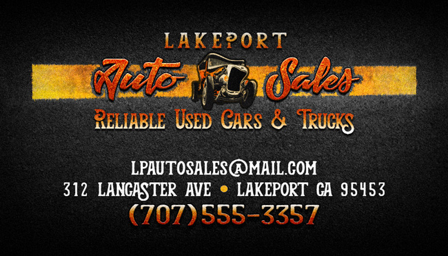 Business Card Back - Auto Sales